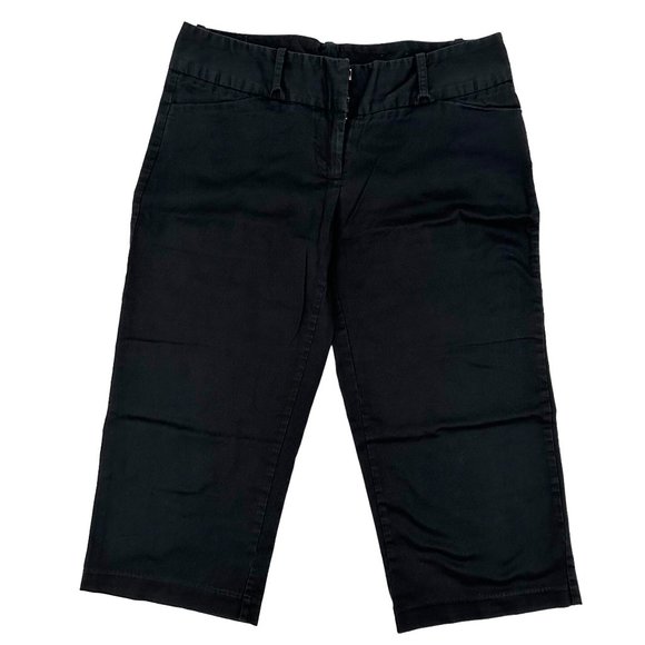 Maurices Womens Black Wide Leg Mid Rise Lightweight Capri Pants Size 7/8 - Picture 1 of 5